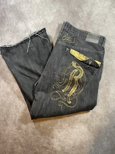 VTG Russo Jeans Mens 44x32 (42x26) Straight Y2K Baggy Embroidered Custom - Picture 1 of 10