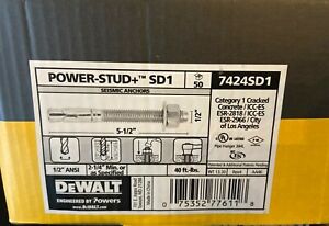 NEW DEWALT ENGINEERED BY POWERS 5-1/2" Steel Expansion Wedge Anchor, 50PK