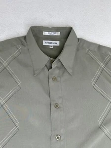 Chereskin Mens Button Up Shirt Olive Green Embroided Short Sleeve XL - Picture 1 of 11