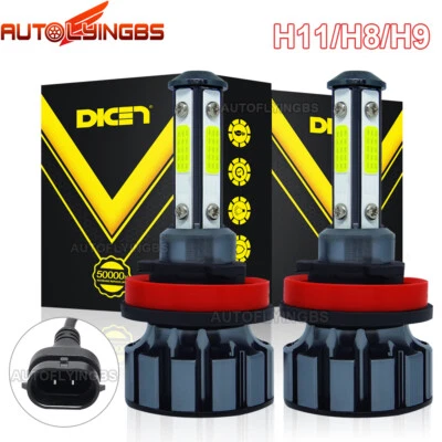 4-Side H11 H9 LED Headlight Super Bright Bulbs Kit 330000LM HIGH/LOW Beam 6000K - Image 1 of 4
