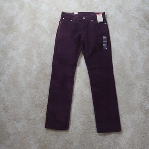 Levi’s 511 Slim Corduroy Jeans Men's 33x32 Burgundy Stretch New - Picture 1 of 14