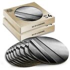 8 x Boxed Round Coasters - BW - Shiny Silver Metal Material #39599
