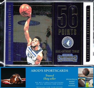 2018-19 Contenders *Karl-Anthony Towns **Card #22** "PLAYING the NUMBERS GAME - Image 1 of 2