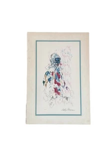 LEROY NEIMAN EA ABSTRACT HARLEQUIN LITHOGRAPH JESTER CLOWN OLD 1960s - Picture 1 of 5