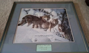 Carl Brenders LONG DISTANCE HUNTERS, Wolves SIGNED Art print Professional Framed - Picture 1 of 22