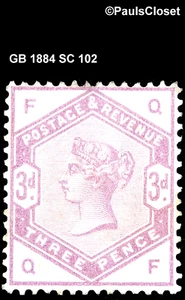 GB 1884 SC 102 QUEEN VICTORIA 3P LILAC MNG WM 30 FINE/VERY FINE - Picture 1 of 2