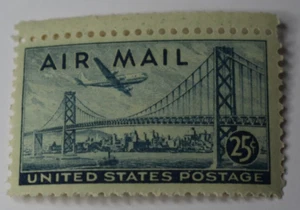 SCOTT #C36 1947 US Airmail 25¢ Oakland Bay Bridge Single Stamp MNH OG - Picture 1 of 2