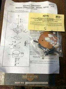 KIT DE RECONSTRUCCIÓN DE CARBOHIDRATOS HARLEY-DAVIDSON BENDIX POR ACCEL JUNTAS GENUINAS HECHAS EN EE. UU. 1971-6 - Imagen 1 de 8