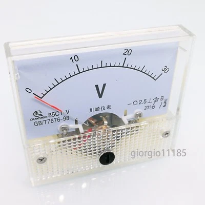 Medidor de voltaje de voltaje de panel analógico de EE. UU. 85C1 0-30 V CC Foto 1 de 4