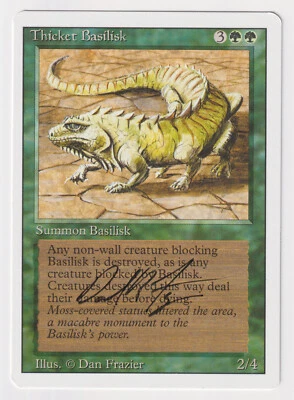 Signed Thicket Basilisk Proof LP Revised Artist Dan Frazier 1994 MTG Magic AP! - Image 1 of 2