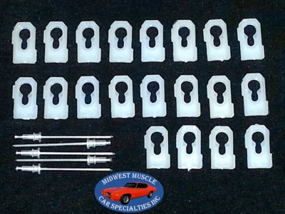 20 GM Chevy Olds Pontiac Vinyl Top Molding Moulding Trim Clips Rivet Studs BL - Image 1 of 4