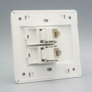 Plaque de prise murale réseau Ethernet LAN CAT6 prise façade panneau RJ45 U8F-hot - Photo 1/12