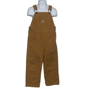 Carhartt Brown Overalls Sturdy Canvas Boys 4T - Picture 1 of 10