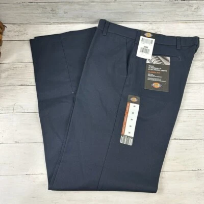 Dickies Navy Blue Work School Pant Boys 20 Husky Flat Front New 35x31.5" - Image 1 of 4
