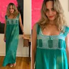 1930s Hand Dyed Green Nightgown / Slip Dress - Vintage Nightgown Hand Dyed
