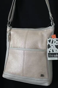NEW NWT The Sak Iris Leather Crossbody Nude Sparkle - Picture 1 of 8