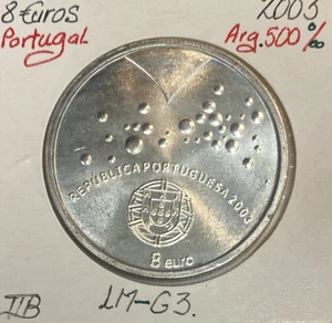 PORTUGAL - 8 EURO - 2003 - Pièce de Monnaie en Argent // Qualité : TTB - Picture 1 of 2