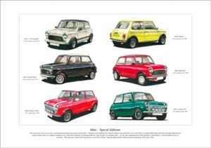 MINI SPECIAL EDITIONS Fine Art Print - Sprite, Red Hot, Monte Carlo & Check Mate - Picture 1 of 1