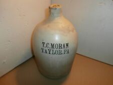 T. C. Moran stoneware whiskey jug  1 gal. Taylor, PA Scranton, Lake Harmony