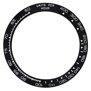 REPLACEMENT BLACK CERAMIC BEZEL W/WHITE ENGRAVED NUMBERS FOR 38.60MM X 30.40MM