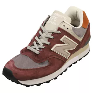 New Balance 576 Made In England Mens Casual Trainers in Burgundy - 8.5 US - Picture 1 of 8