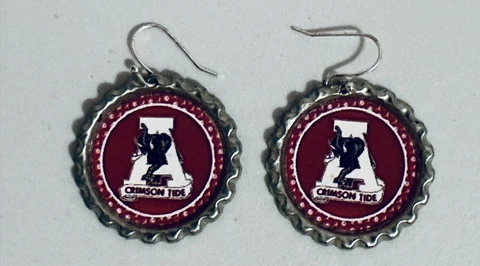 Alabama Crimson Tide Unique Lightweight Bottlecap Earrings Cover