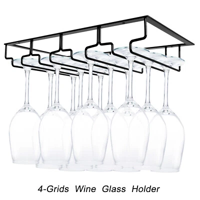UTEN Hanging Wine Glass Holder Goblet Shelf Cup Storage Rack Cupboard Anti-rust - Image 1 of 4