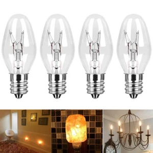 4 Pack Nightlight Bulbs 15C7, Clear, 15 Watt, 120 Volt, E12 Candelabra Base - Picture 1 of 12