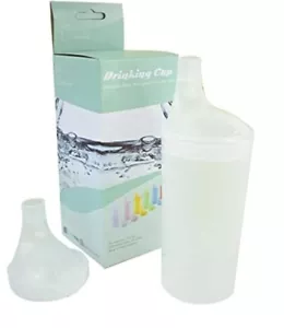 Mobiclinic vaso pico plástico blanco 2 tapas vaso beber - Imagen 1 de 12