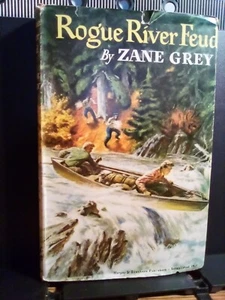 1930 "Rogue River Feud" by Zane Grey VG Unmarked First Edition Hardcover w/ DJ - Imagen 1 de 8
