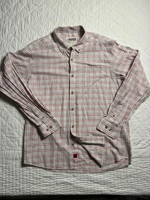 Mountain Khakis Mens Button-Down Shirt Red Gray Plaid Long Sleeve Logo Size XL - Image 1 of 4