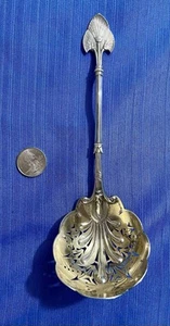 Gorham Lotus Sterling Silver Ice Ladle – 9⅜″ Egyptian Revival 1865 Antique - Picture 1 of 5