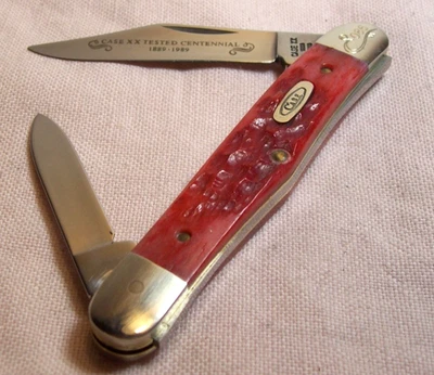 1989~CASE XX~MINT~HALF WHITTLER 6208~LTD. ED. #86 OF 500~RED BONE POCKET KNIFE~ - Image 1 of 4
