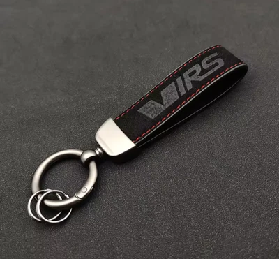 ŠKODA Skoda VRS Keyring Black Suede Leather for Fabia Octavia KODIAQ Enyaq Elroq Gift