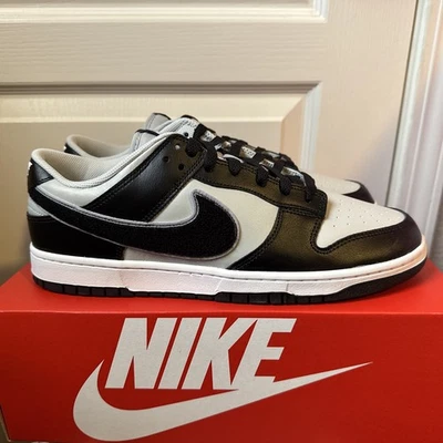 NEW Nike Dunk Low Chenille Swoosh - Black Grey Fog Size 13 DQ7683-001 - Image 1 of 4
