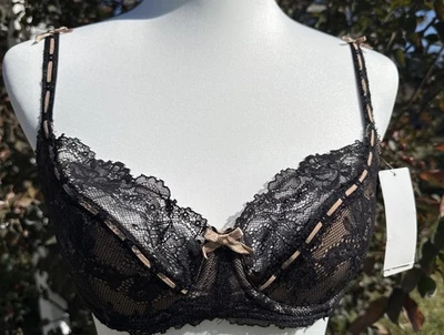 Новый с Ярлыками Elle Macpherson Artistry E72-564 контур бюстгальтер черный/коричневый 34 D - Изображение 1 из 4