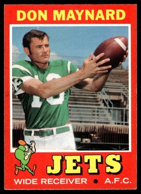 1971 Topps FOOTBALL Don Maynard #19 HOF NY Jets HIGH GRADE BEAUTY - Image 1 of 2
