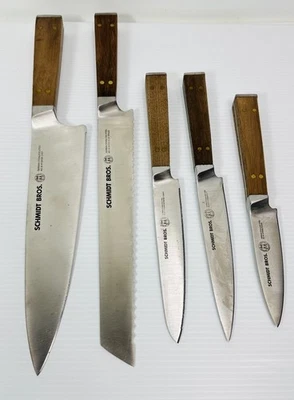 Schmidt Bros 5- Piece Knife Set - Wood, German Stainless Steel - Image 1 of 4