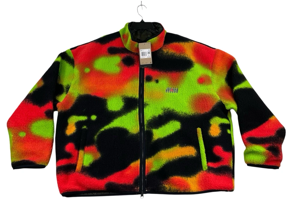 Nike Air Jordan Flight MVP Sherpa Jacket Infrared Spray Mens Size 2XL DV1611-612