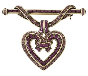 Heidi Daus "Would You Be Mine" Crystal Heart Pin Brooch-NWT - Picture 1 of 4