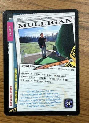 The X Files CCG TCG 1997 - Mulligan - (InQuest Promo?) - Image 1 of 2