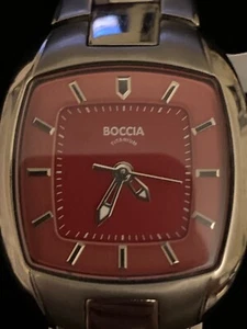 Boccia ladies watch titanium burgundy red dial - Picture 1 of 8