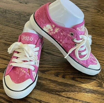 Tenis Polo Ralph Lauren con cordones Carlisle 981848 rosa/blanco niña talla: 5 Foto 1 de 4