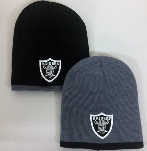 Las Vegas Raiders Short Beanie Skull Cap Oakland Hat Embroidered Cover