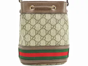 Gucci Ophidia Gg Supreme Mini Bucket Bag Pouchcrossbody Shoulder Drawstring Sher - Picture 1 of 10