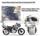 Union Jack "Black Leather Tank Pad & Red Stitch Fit For Royal Enfield GT 650"