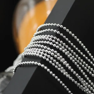 5 piezas Collar de cadena de cuentas de plata 925 24 pulgadas 1 mm de ancho Moda Joyería Regalo - Imagen 1 de 6