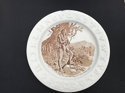 Antique Staffordshire ABC Plate Transferware 1880's Indian Native American • 59€