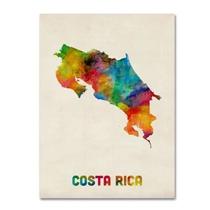 Costa Rica Watercolor Map by Michael Tompsett, 24x32-Inch - Picture 1 of 6
