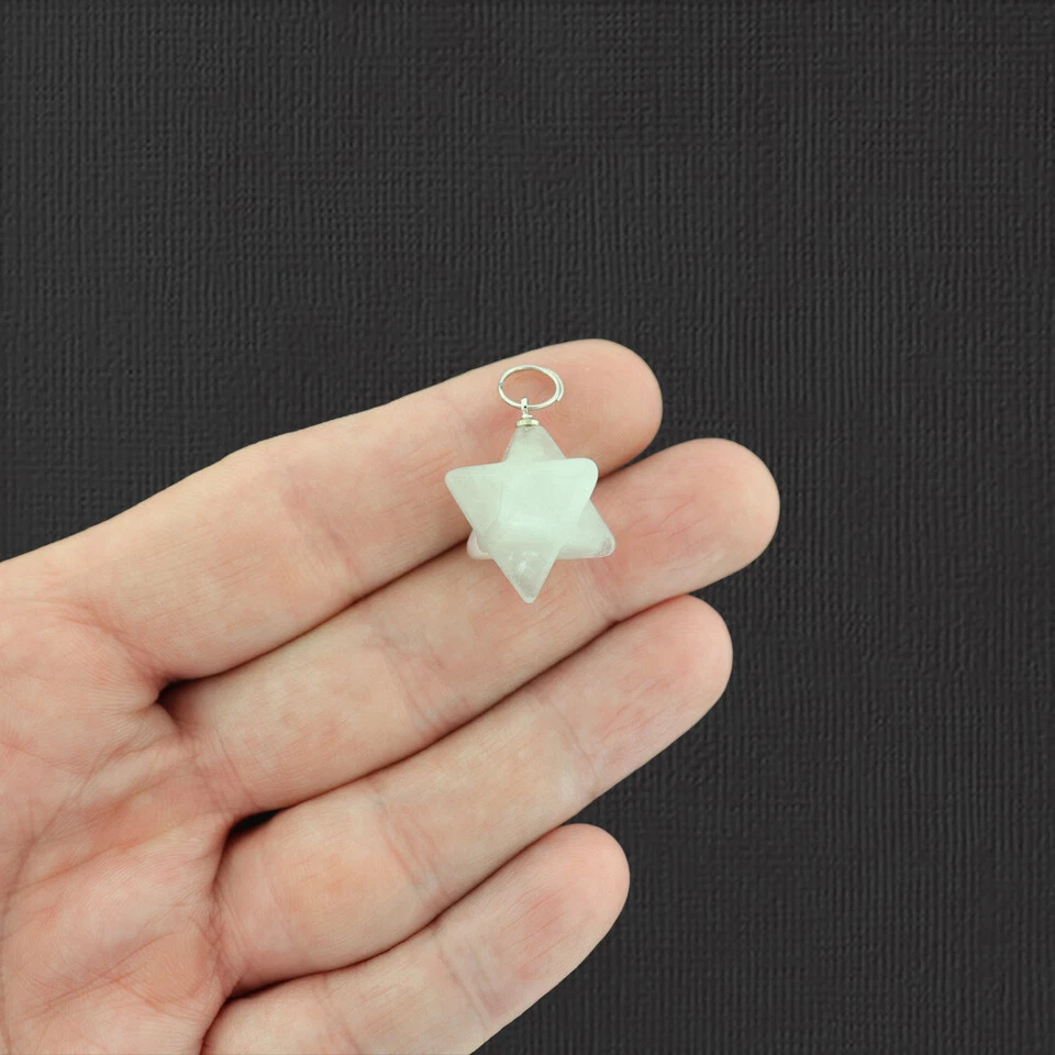 Натуральный кварц Merkaba звезда подвеска 3D - GEM032 - Изображение 1 из 1